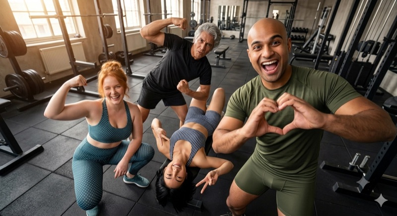 People training together at the gym